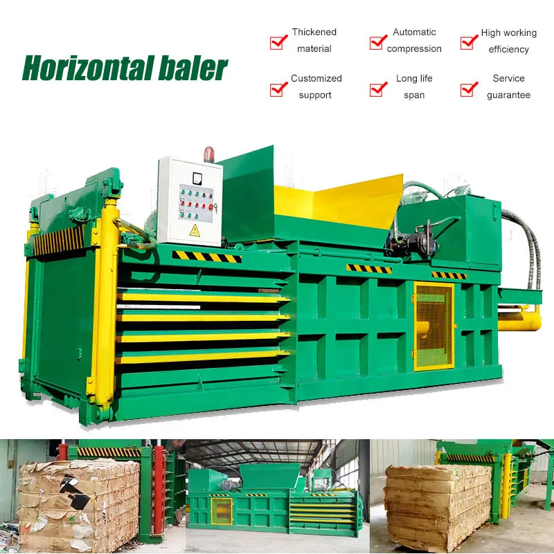 Horizontal cardboard compactor automatic paper hydraulic cardboard waste  baler baling press machine