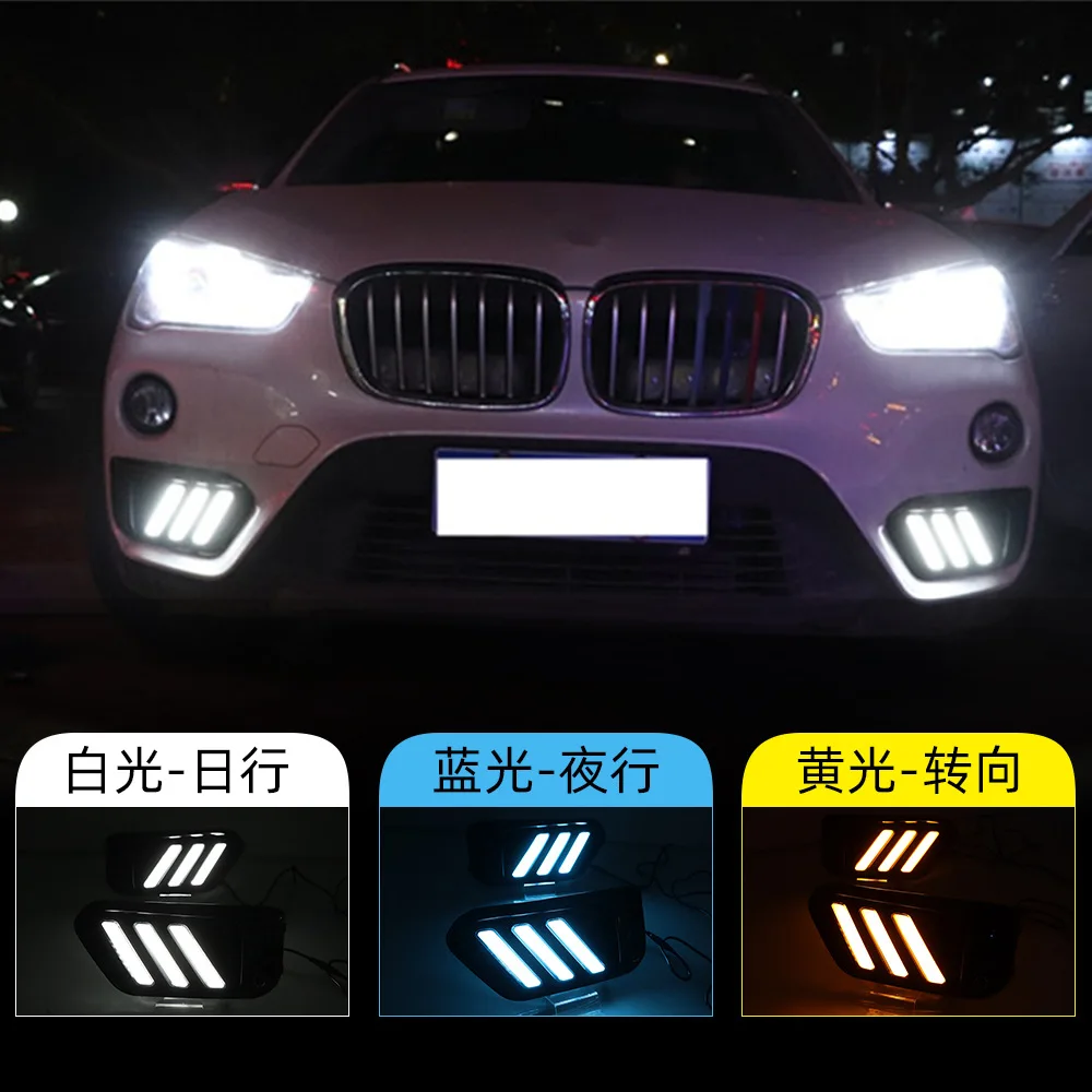 

For BMW 15-19 X1 daytime running lights F48 F49 front fog light frame flow turn signal daytime running lights