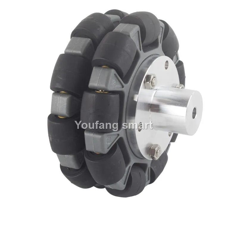 

5/20Kg Load 1/2/4pcs Wheel 58/100mm Nylon Omni Wheels Rubber Roller Omni Robot for Robot Car ROS Platform Omnidirectional Motion