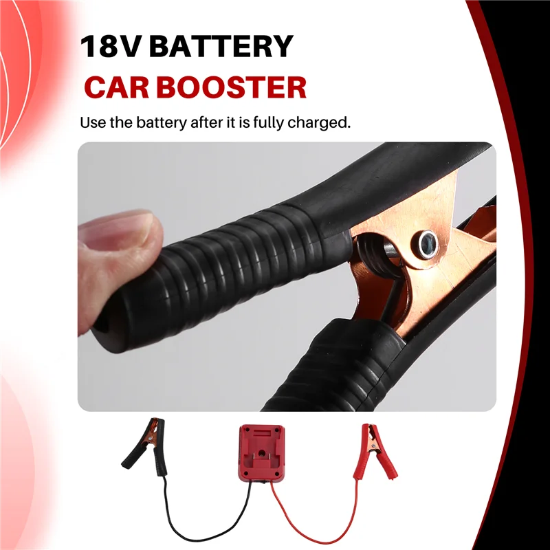 ABRB-DIY Power de emergência automotivo 18V Bateria Jump-Starter para adaptador de cabo de reforço