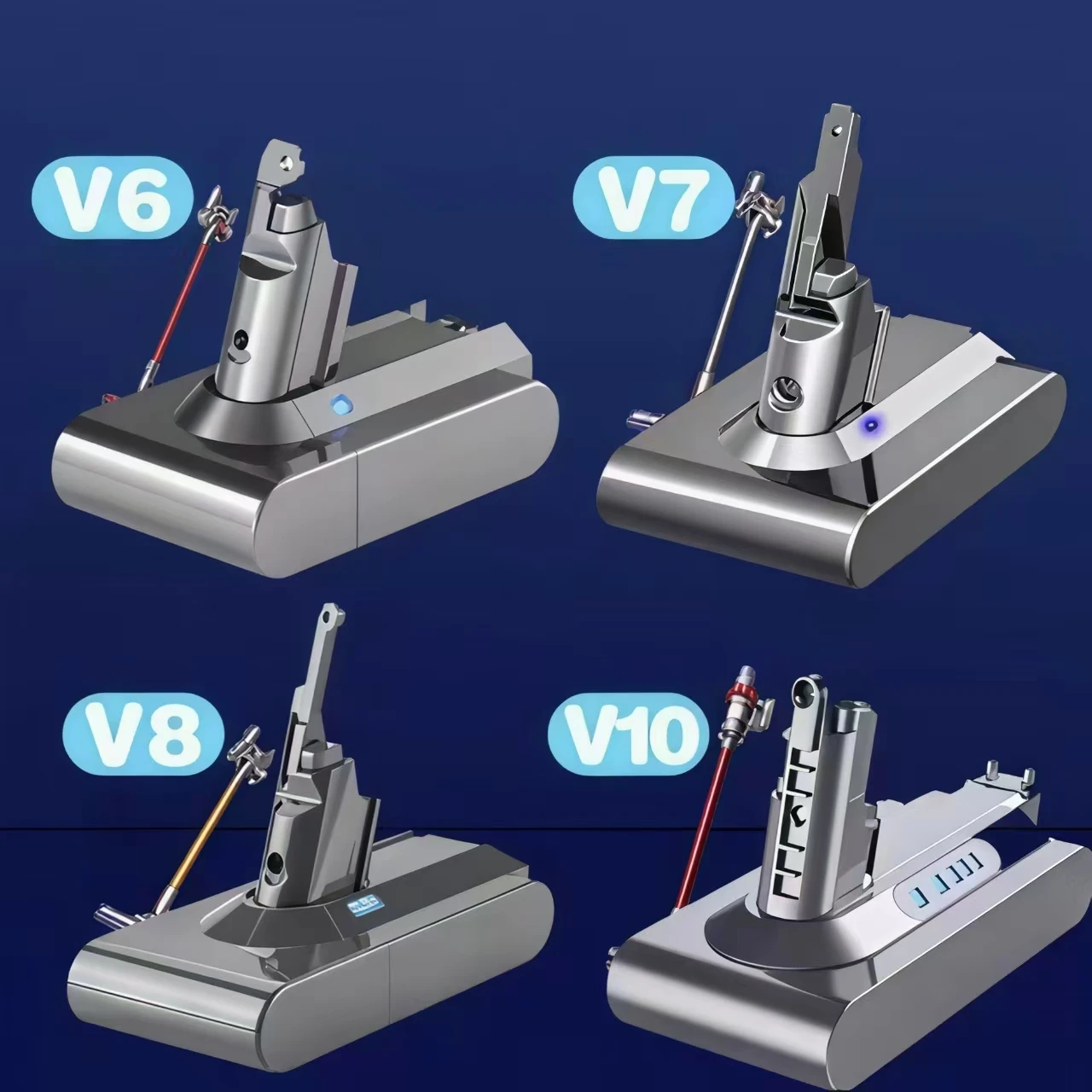

6.0Ah 21.6V Replacement Battery for Dyson V6 V7 V8 V10 Series SV10 SV11 SV12 DC62 Handheld Cordless Vacuum Cleaner Spare Battery