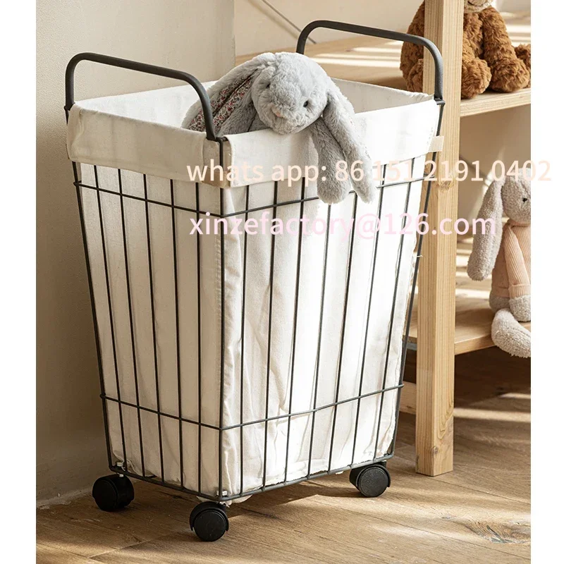 

Customizable prosty domowy salon zabawki kosz do przechowywania łazienka żelazne koło pasowe kosz na pranie or