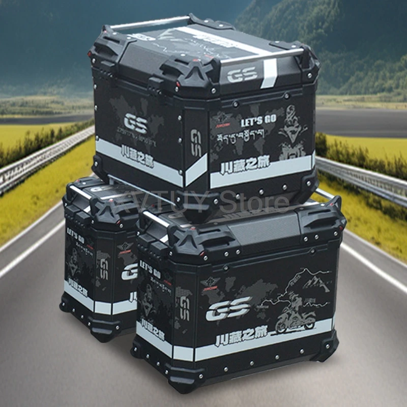 

Fit for Haojue DKS150 Motorcycle Aluminum Three-case Quick-release Special Side Case Rack Top Case with Light Modification Parts