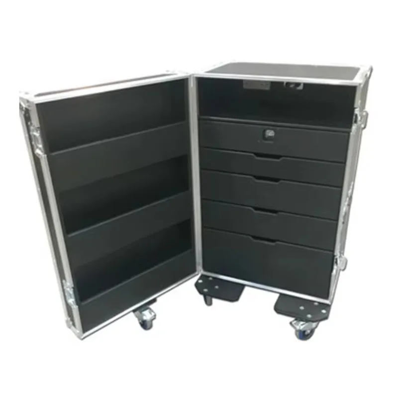 5 drawer backing tool flight box with storage compartment