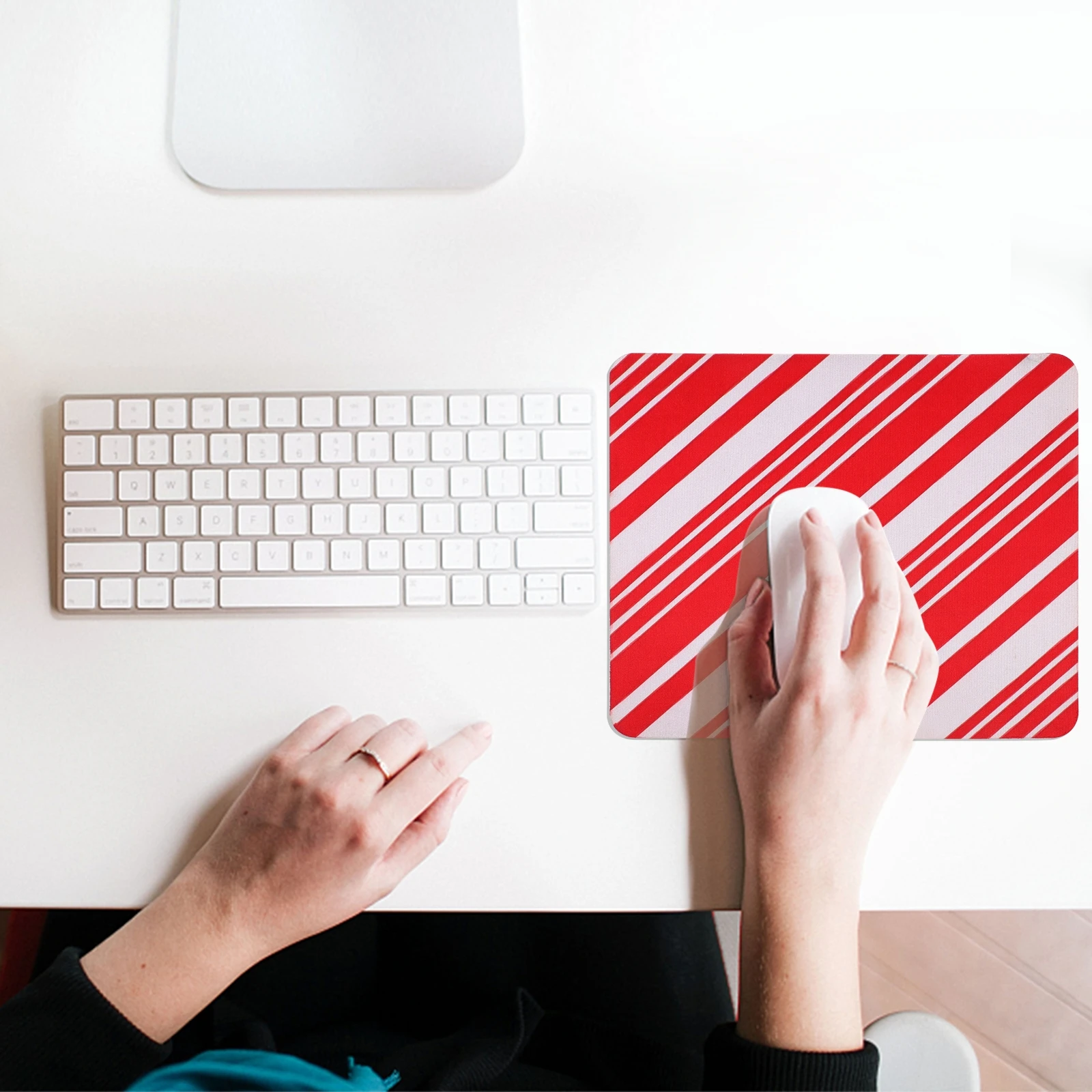 

2 Pcs Christmas Pattern Table Mat Mouse Pad Pads Office Rubber Computer for Desk along with