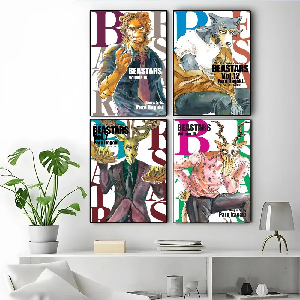 Anime Beastars Poster Poster Self-adhesive Art Waterproof Paper Sticker Coffee House Bar Room Wall Decor