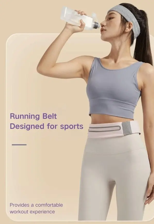 

New Running Waist Bag for Women Sports Hidden Phone Pocket Water Bottle Holder Marathon Fitness Gear Lightweight Velcro Portable