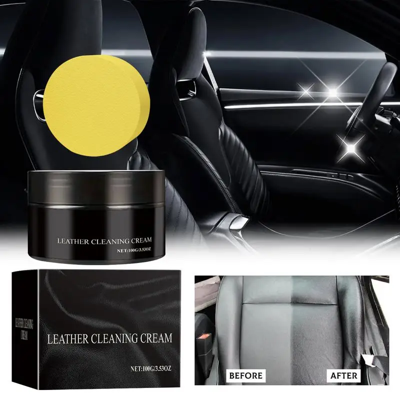 

Leather Conditioner Leather Repair Kit for Car Seat 100g Car Leather Seats Refurbishing Waterproofing Conditioner with Sponge