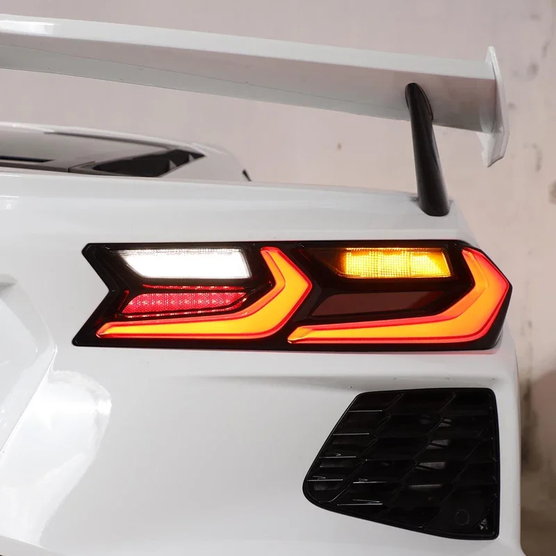 For Chevrolet Corvette C8 2020-23 Car Rear Tail Light Fog Light Cover Fog Light Blackened Patch Protective Cover ABS Accessories