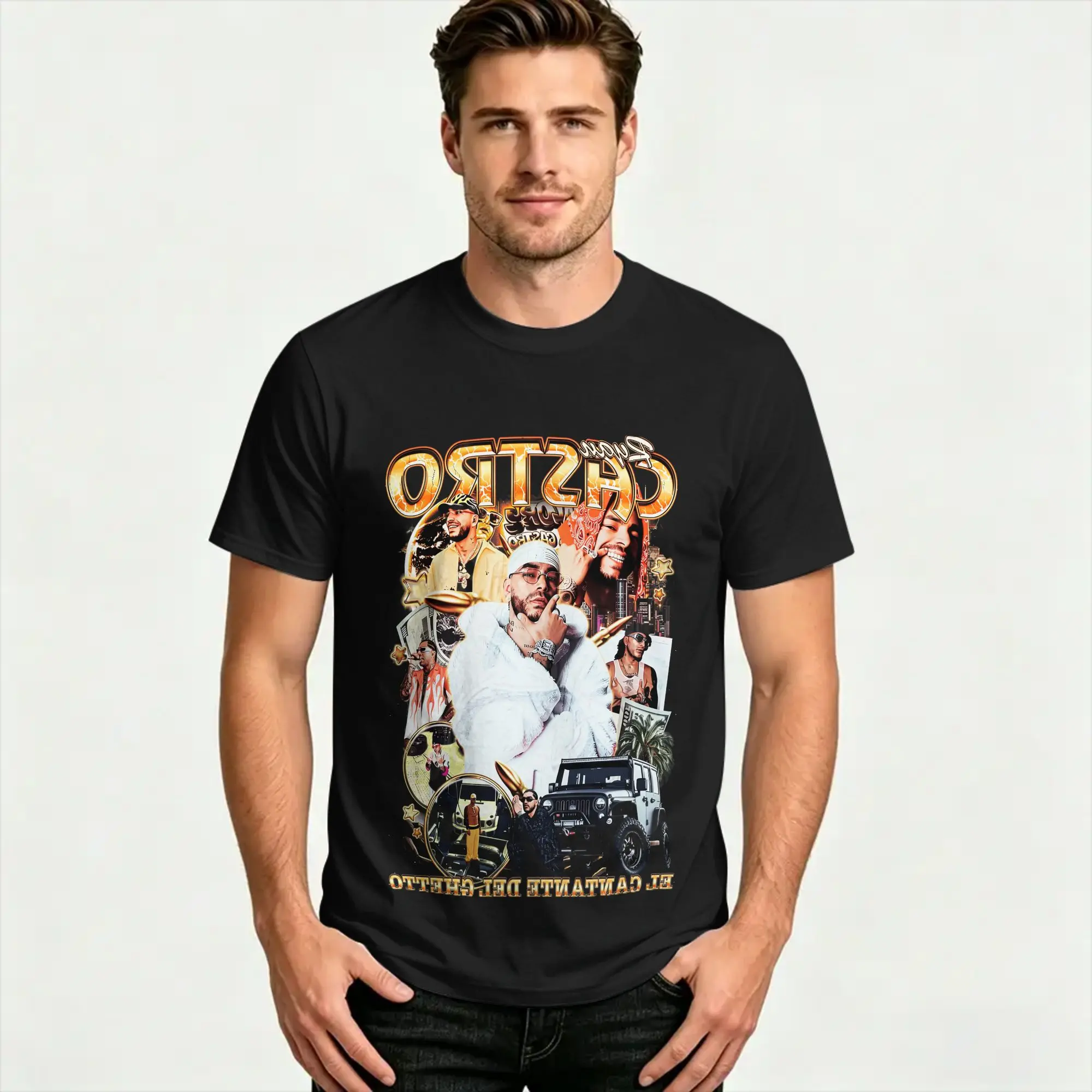 Ryan Castro singer  Men's T Shirts  Awesome Tees Short Sleeve Round Neck T-Shirts Pure Cotton Adult Tops