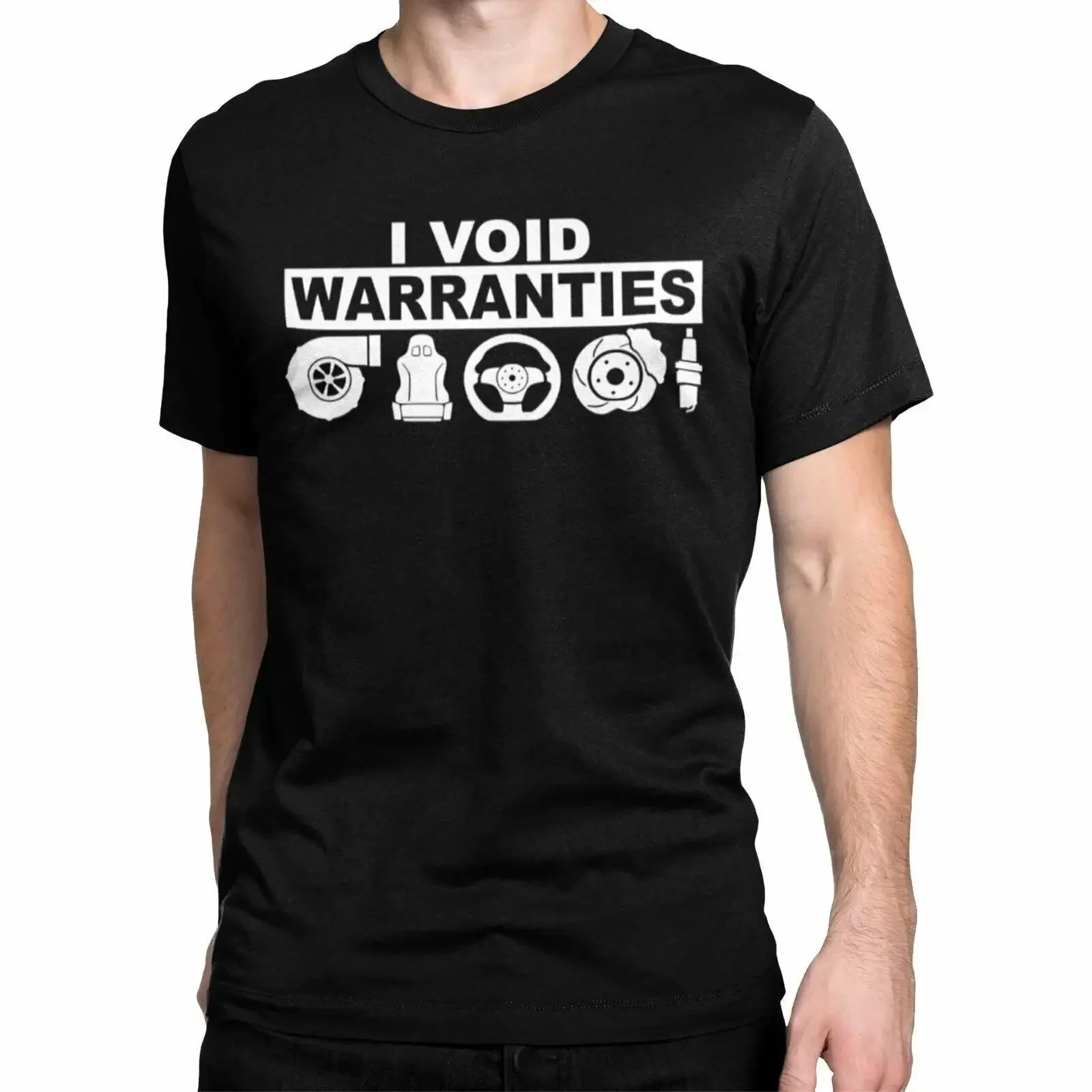 I VOID WARRANTIES T Shirt Black S 3XL JDM Boost Funny Snap On Mechanic Turbo vintage Washed Stretched Casual Stylish streetwear