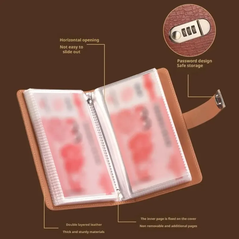 Waterproof Fixed Deposit Book Easy and Fun Multi Pockets Budget Bill Organizer Save Money with Password Lock ﻿