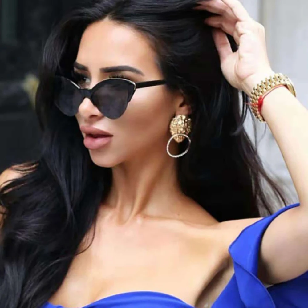 VIVIBEE Women Cat Eye Sunglasses Designer Luxury Brand Red Cateye Glasses for Female Vintage UV400 Gradient Ladies Eyewear