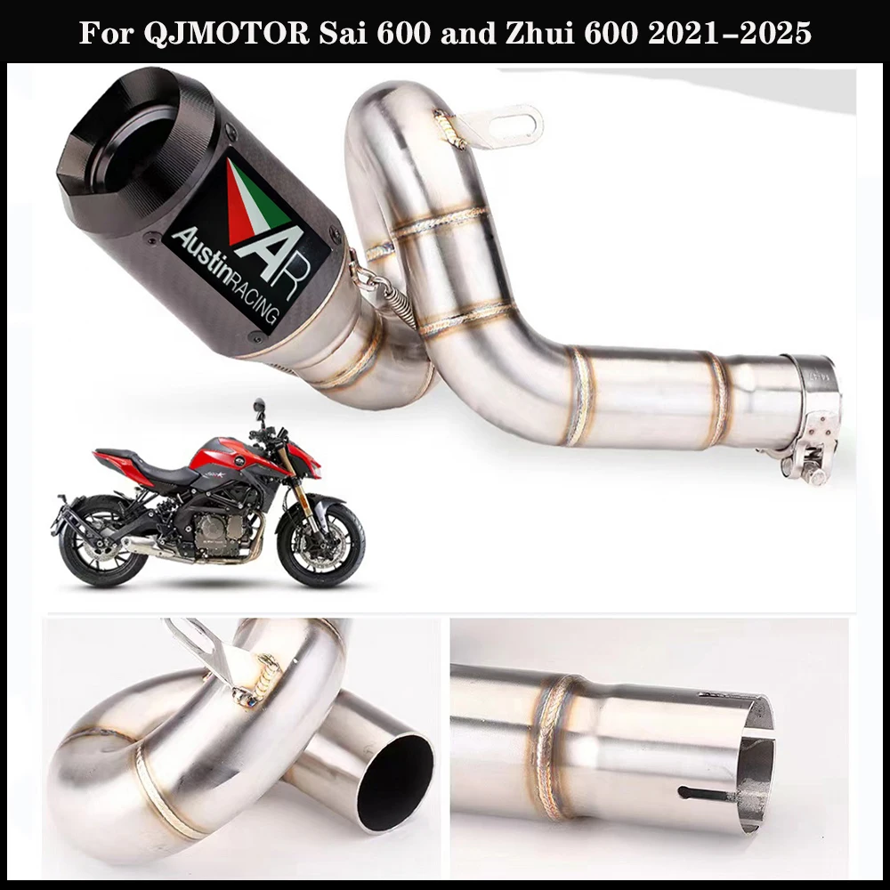 

Motorcycle Exhaust System For QJMOTOR Sai 600 and Zhui 600 models. 2021 2022–2025 model year aftermarket exhaust DB Killer Kit.