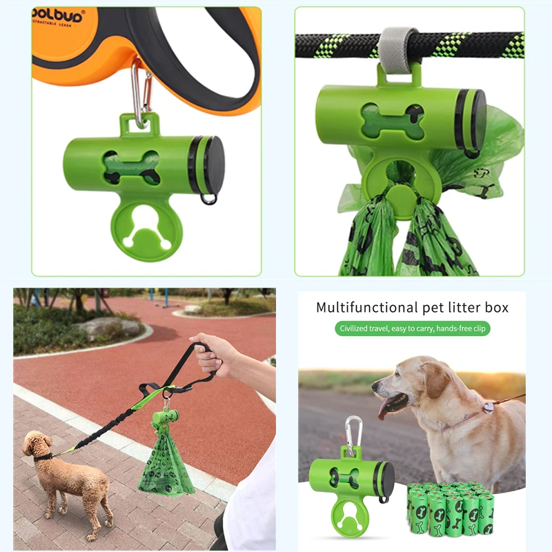 Disposable Dog Poop Waste Bags Pet Garbage Bag Dispenser Fecal Collector Suit Degradable Hands-Free Outdoor Cleaning Supplies