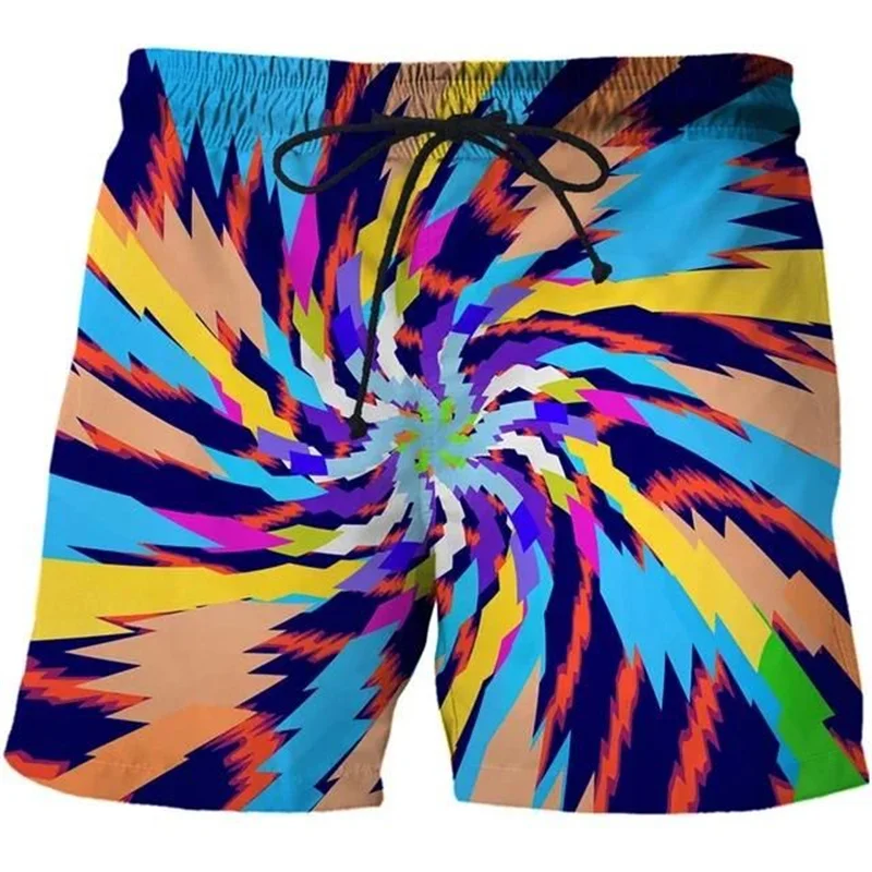 

Colorful Geometry 3D Print Beach Shorts Men's Fashion Board Shorts Male Swimming Trunks Kids Short Pants Man Swimsuit Clothing