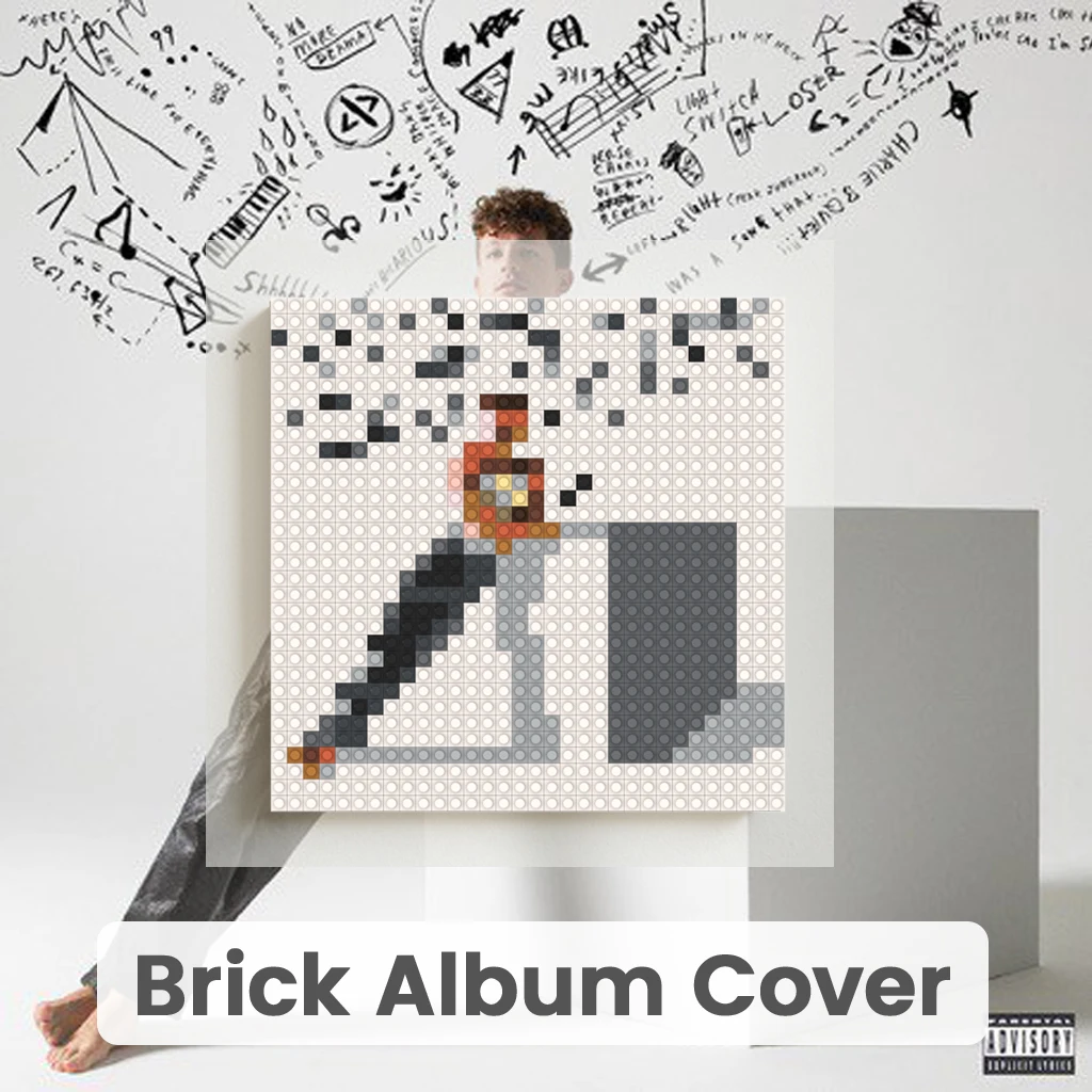 

Постер-мозаика C-Charlie Puth: обложка альбома в стиле поп, R&B, соул-музыки. Пиксель-арт из строительных блоков MOC. Набор для самостоятельной сборки. Декор для дома и стен.