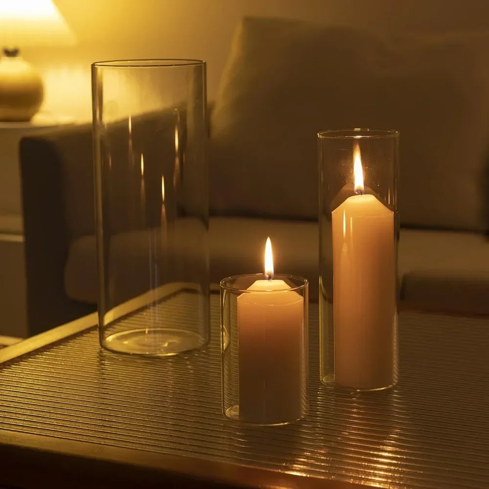 

Cylinder Vases Set Glass Cylinder Vases Bulk Floating Candles Holders Clear Flower Vases(30 Pcs) Cachepot for Flowers Home