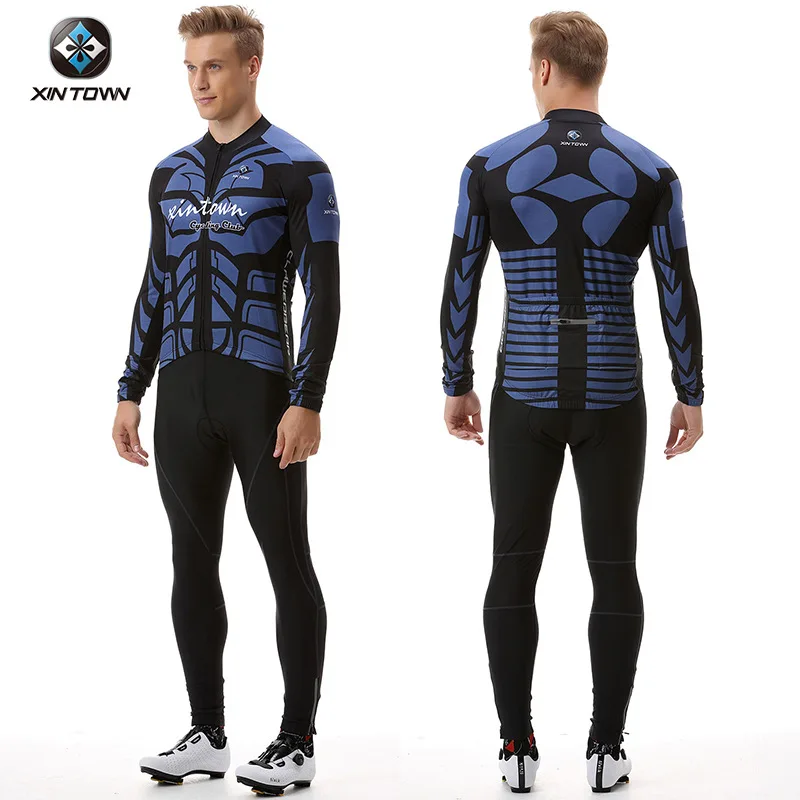 

XINTOWN Autumn Men's Long Sleeve Cycling Suit New Bike Clothing Set