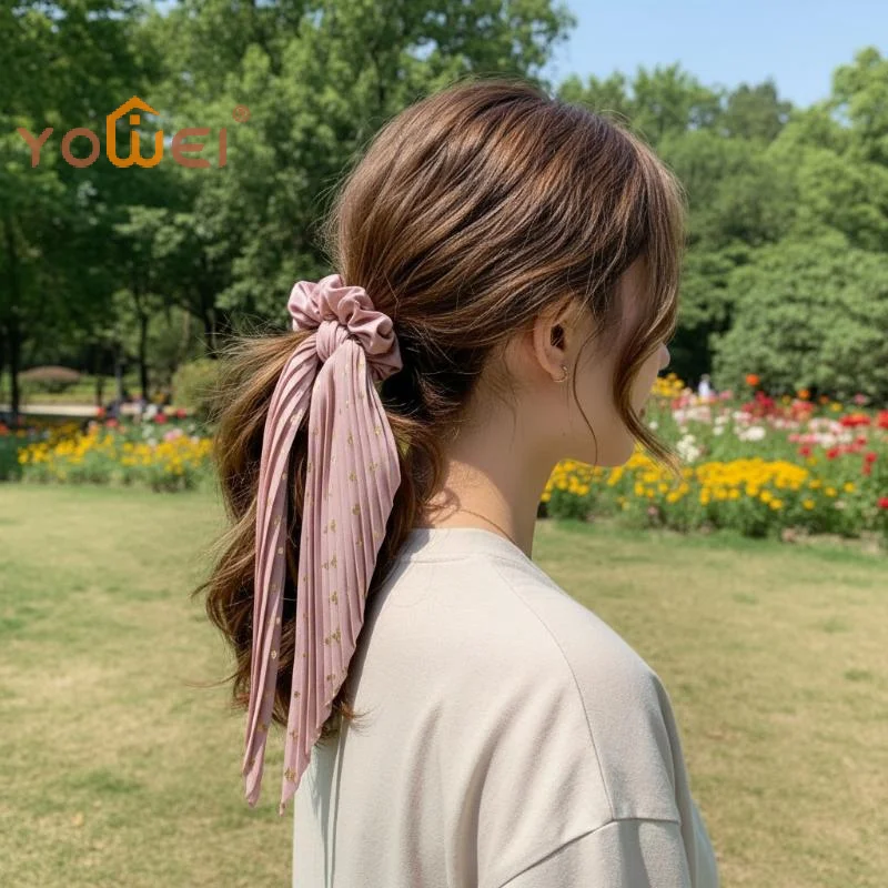 Latest Handmade Crease Scrunchie Retro Ribbon Women's Ponytail Hair Tie Hair Rope Hair Accessory