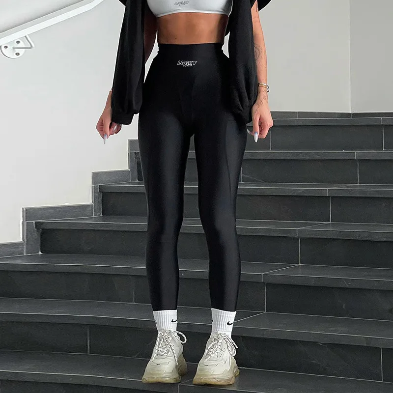 Lucky-Sportswear Leggings for Women, High Waist Pants, Sports Fitness Clothes, Push Up Tights, Gym Pants