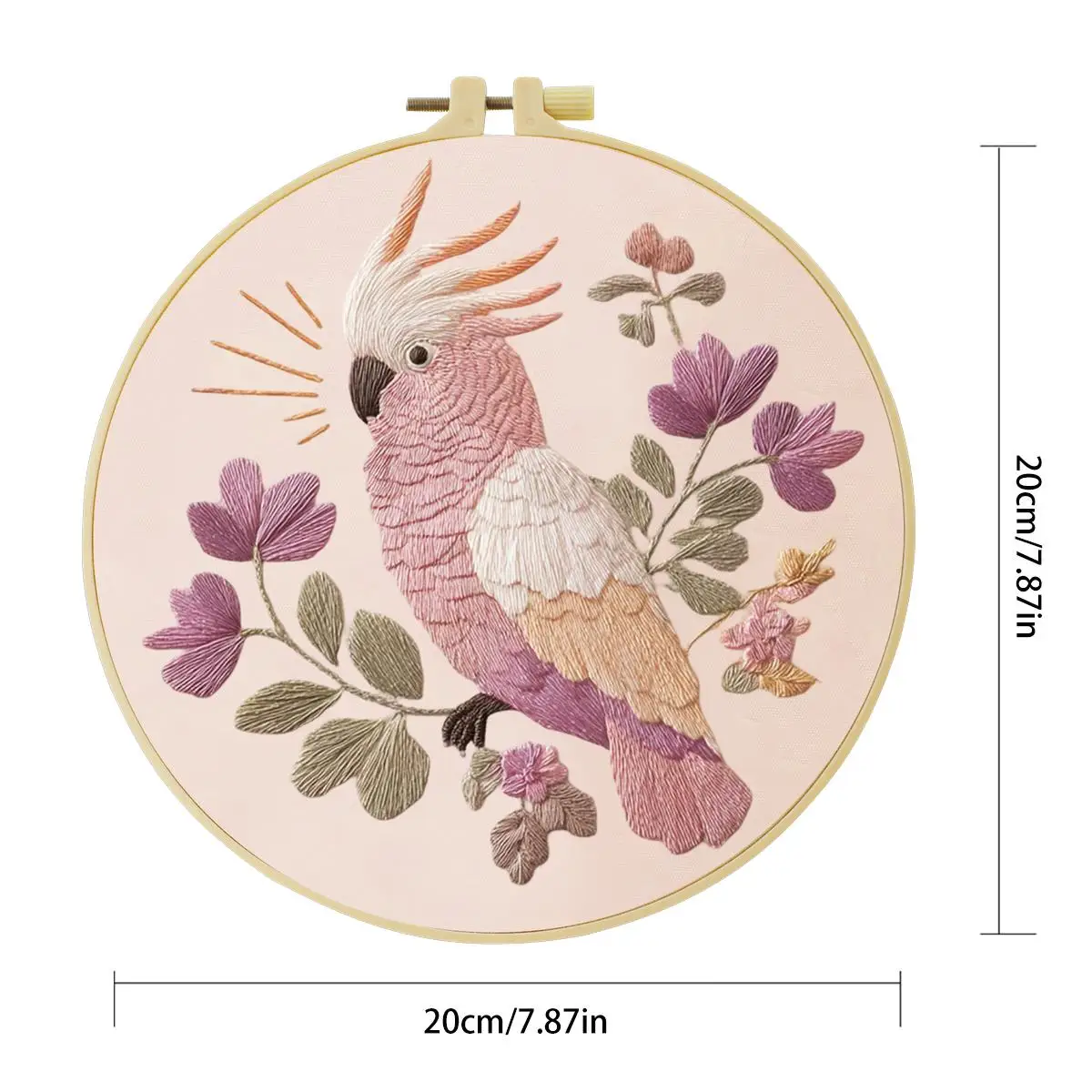 1 Stück 20X20CM/15X15CM 7,87/6,3 Zoll Schönes Vogel-Stickerei-Starter-Kit DIY-Kit DIY-Stickerei-Set für Anfänger – Detail 4