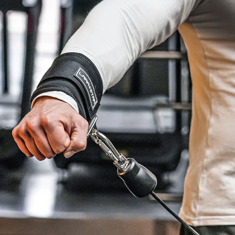 Puños de muñeca ajustables, correas acolchadas de neopreno para máquinas de Cable, banda resistente, entrenamiento de fuerza, equipo de Fitness