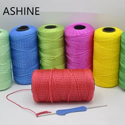 120 g/rolka 1.5mm lina poliestrowa przewód polipropylenowy Macrame Knitting tkania arkusz z tworzywa sztucznego szydełka nici prezent dla Knitter