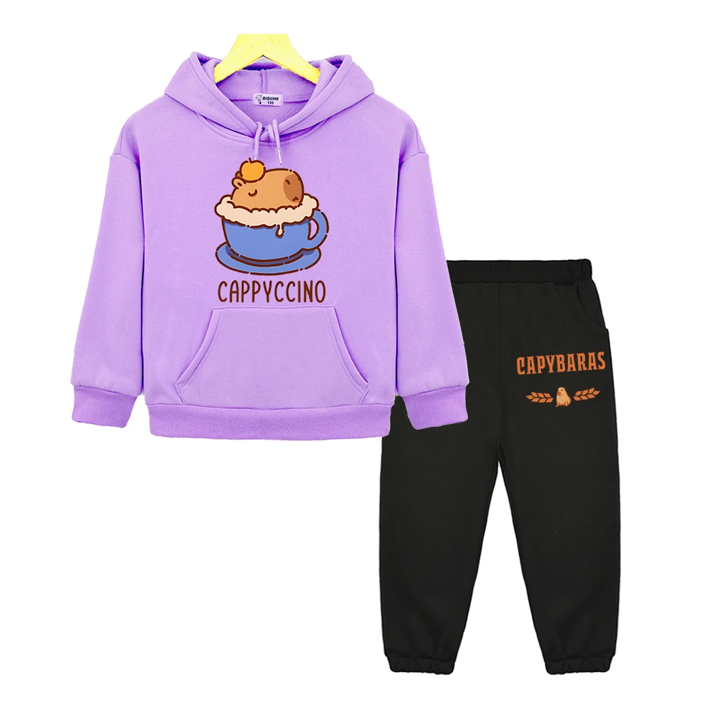 

Capybara Hooded Sets kids boutique clothes Sweatshirt Fleece Pullover anime hoodie Autumn Jacket boys girl clothes y2k sudadera