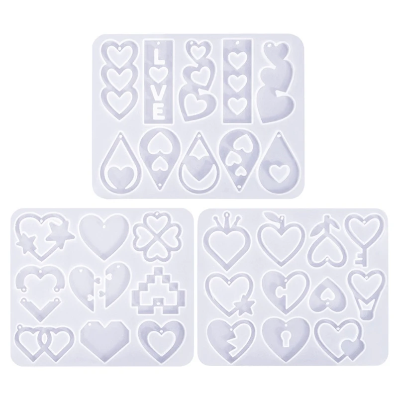 Fashionable Heart shaped Jewelry Mold Easy to Use Pendants Crafting Silicone Mold for Jewelry Designers and DIY Lovers