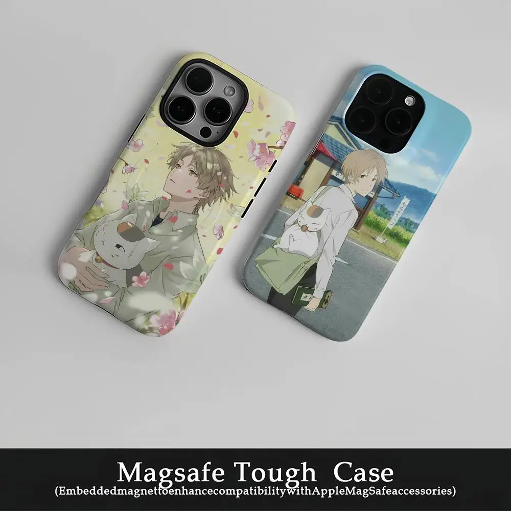 

Чехол для телефона в стиле аниме N-Natsume yuujinchou, корейский INS для iPhone 16, 15, 14, 13, 12, 11 Pro Max Plus, магнитный двухслойный чехол