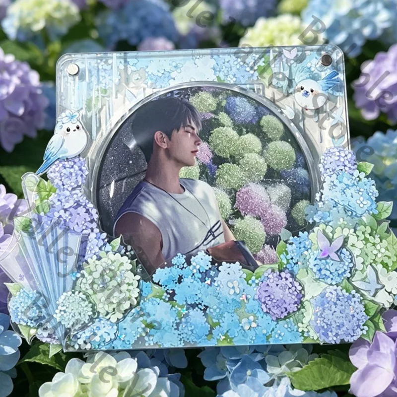 Anime Love and Deepspace Caleb Cosplay Hydrangea Acrylic Quicksand Badge Box Brick Cartoon Handmade Card Bricks Show Shelf Gift