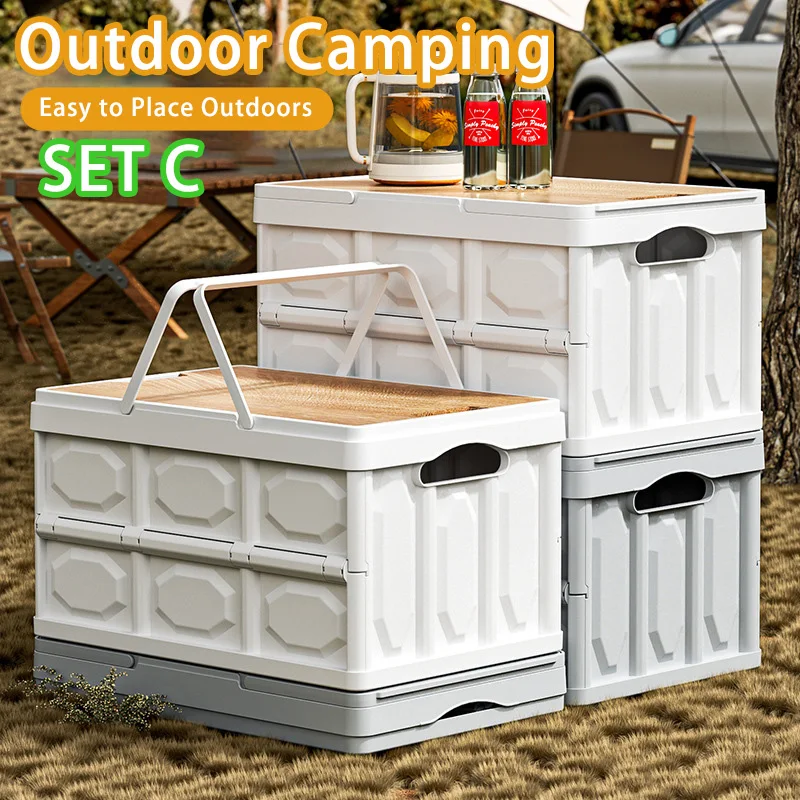 

Foldable Car Storage Box for Trunk – Portable Organizer with Lid, Organizer for SUV, Sedan, Travel, Household Storage