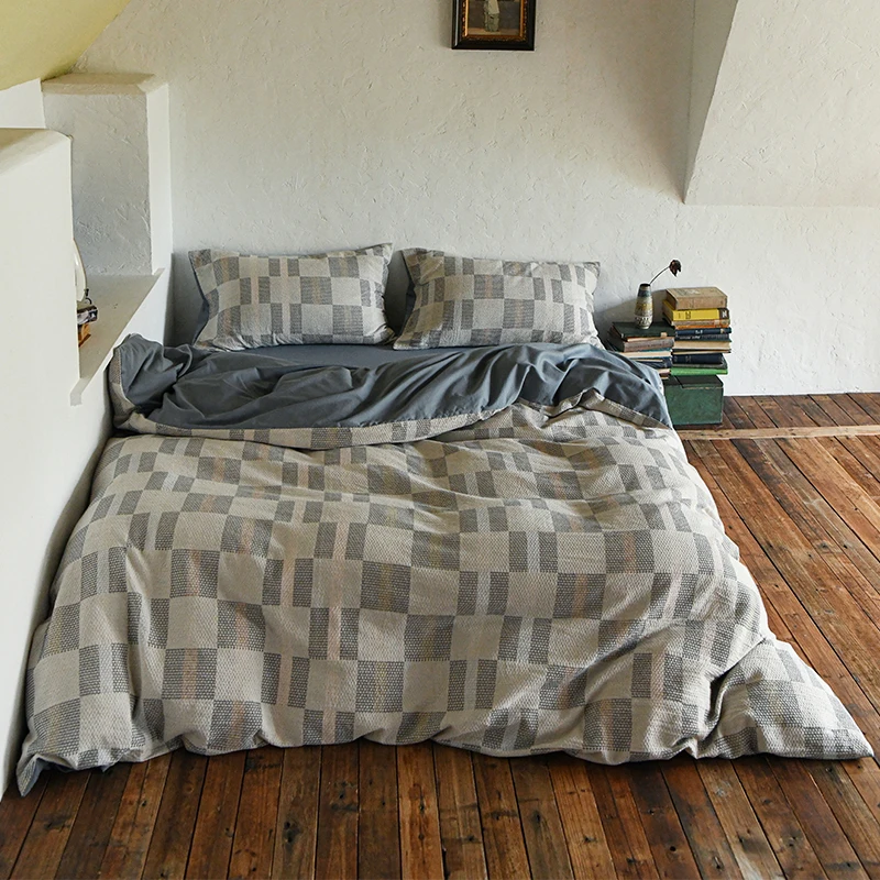 

Pure Cotton Four-piece Set - Marshall Honeycomb Grid