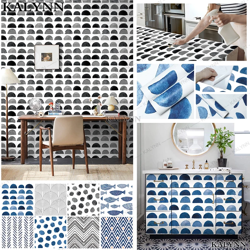 Geometric Style Aelf-Wdhesive Wallpaper Peel and Stick Wall Stickers Vinyl Decoratio Contact Paper for for Living Room Furniture