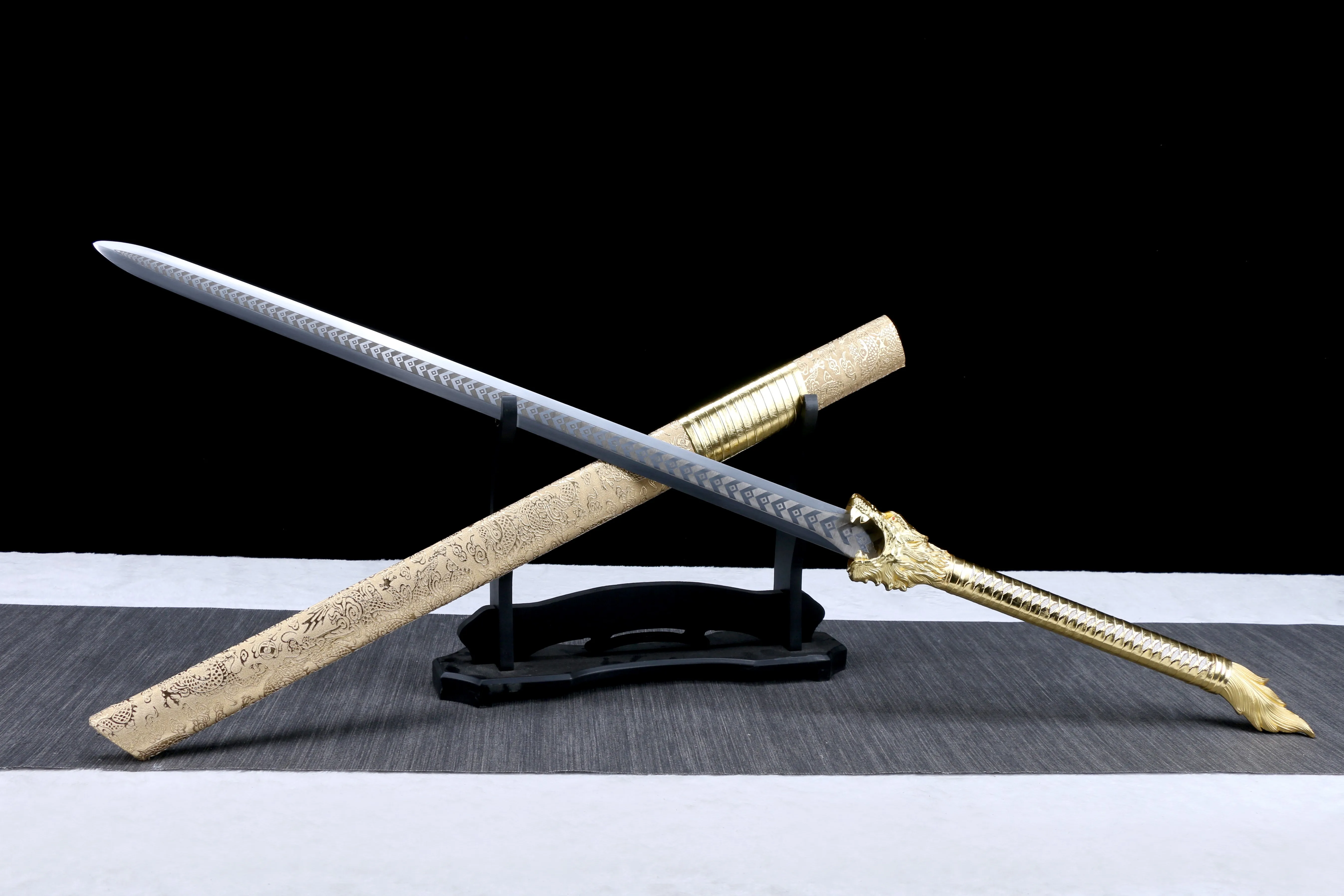 

120 cm Medieval Golden Snake sword katana full tang high-performance manganese steel Templar Knight samurai sword Battle prepara
