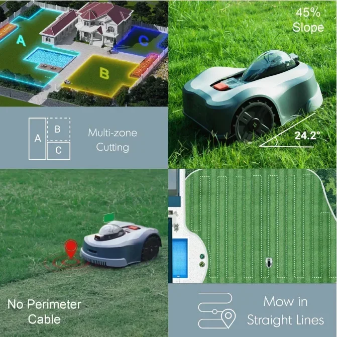

Fully automatic GPS path planning lawn mower High-efficiency househol lawn mower, borderless intelligent lawn mowing robot