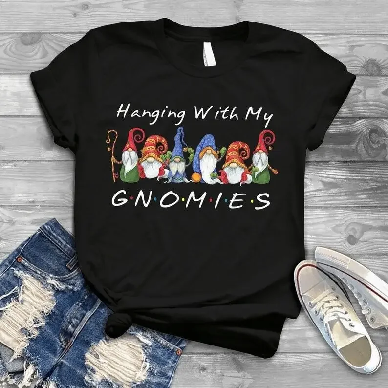 

Hanging With My Gnomies Funny Gnome Friend Christmas T-Shirt, Christmas Shirt, G