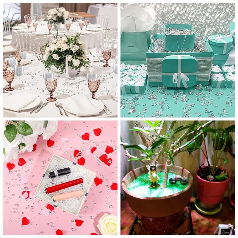 3000 шт., мини-кристалл, искусственный бриллиант, акрил, стразы, ваза, наполнитель, свадебная центральная часть, украшение для вечеринки, стол, конфетти, принадлежности