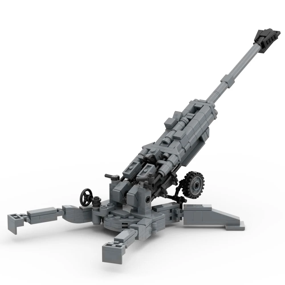 Block Toy M777 Howitzer Flak 36 pak40 M102 M198 Bofors 40mm Anti-Aircraft Anti-Tank Gun Battleship Artillery Military Bricks Set