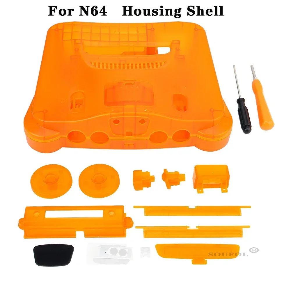 New Transparent Orange For N64 Retro Video Game Replacement Housing Shell Translucent Case for Nintend N64 Console Accessorie