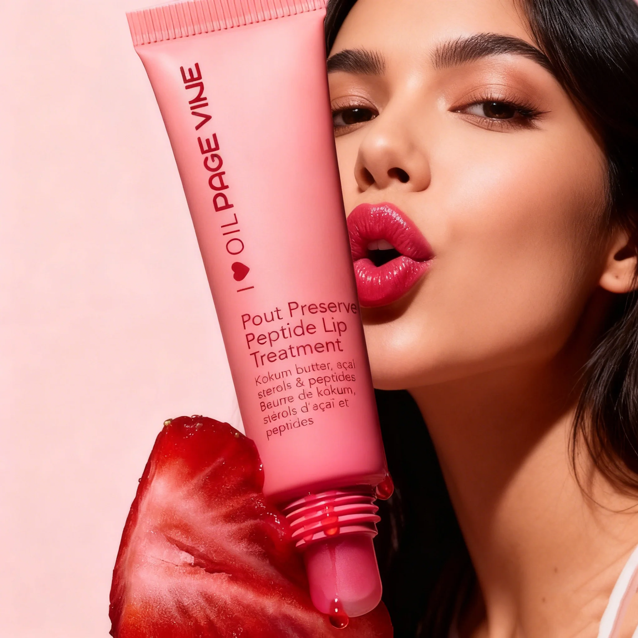 หน้า VINE Peptide Lip Gloss Butter Lip Balm Liquid Nourishing Lip Gloss Moisturizer Lip Plumping Hydrating Lip Gloss เครื่องสําอาง