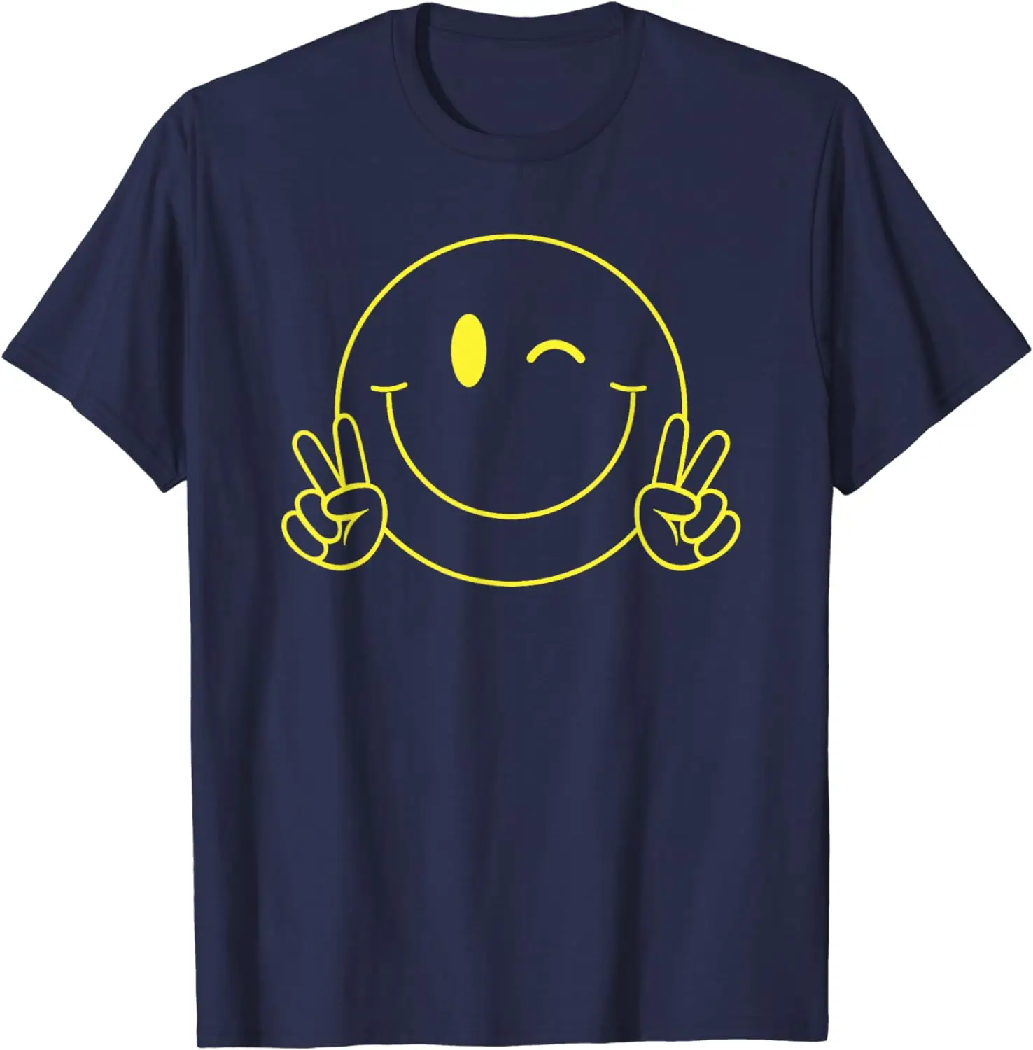 2024Winking Smile Face Peace Shirt Cute Happy Wink Smiling Face T-Shirt