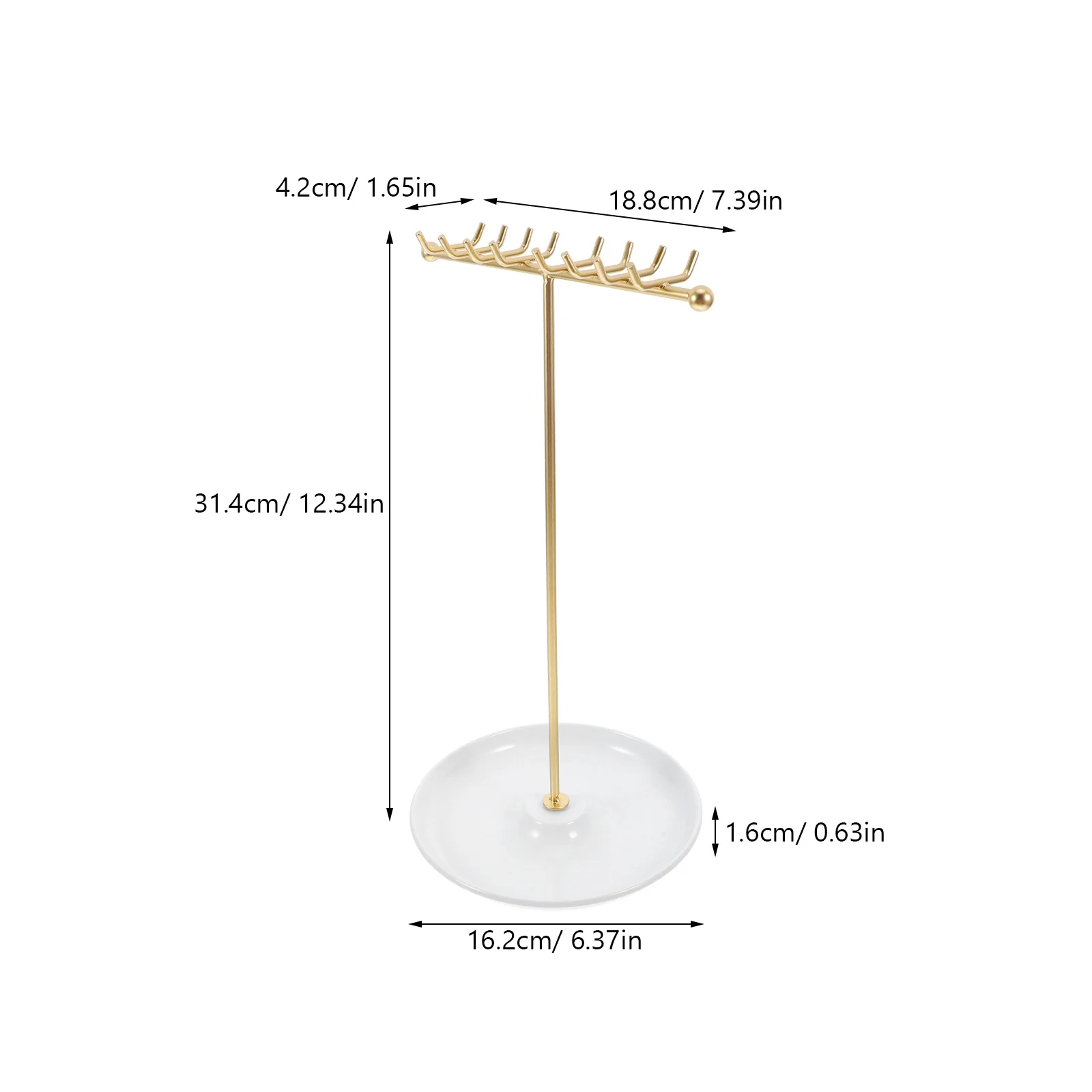 T Shaped Necklace Jewelry Rack Minimalist Organizer Stand for Necklaces Earrings Rings Durable Portable Design Space Saving