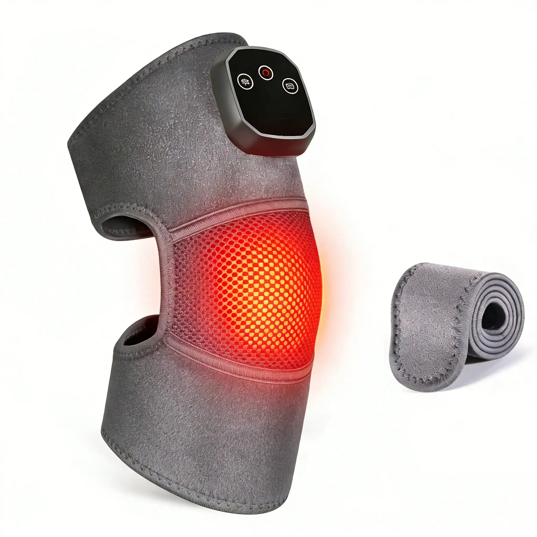 

2025 Upgraded Cordless Knee Massager With Heat Vibration For Pain Relief - Electric Heated Knee Brace With 5 Heat Levels And 3 Massage Mode, Gifts For Men Women (Grey)