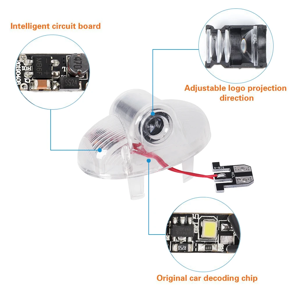 LED 자동차 문짝 전구 경고 환영 고스트 섀도우 라이트 액세서리, MAZDA 6 CX-9 CX9 CX 9 A8 RUIYI RX-8 RX8 RX 8 MPV ATENZA