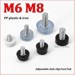 M6 M8 Leveling Foot Screw On Type PP Plastic Furniture Table Chair Sofa Leg Anti-slip Feet Adjustable Leveler Base Bolt Pad