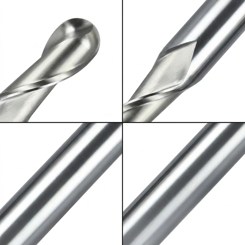 8mm Straight Shank Ball End Mill HSS R4 Radius for Long Reach Milling Deep Cavity Applications Uncoated Finish