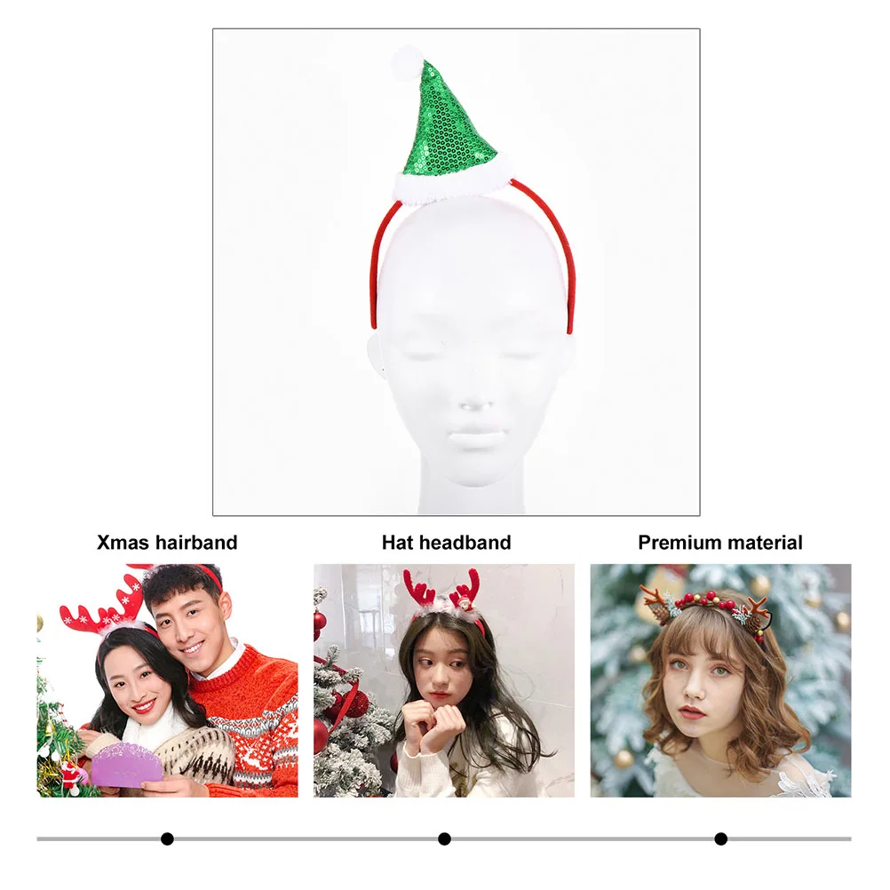 

sequins hat headdress Xmas sequins hat headpiece Christmas sequins hat headwear Christmas sequins hat hair hoop