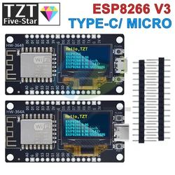 NodeMCU ESP8266 V3 Development Board With 0.96 Inch OLED Display CH340 ESP-12F WiFi Module TYPE-C USB For Arduino/Micropython